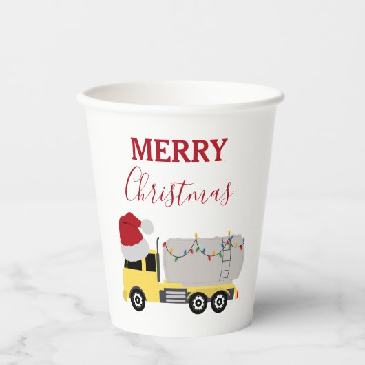 Weihnachts-Tanker LKW Pappbecher (Vorderseite)