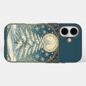 Weihnachts-Tannenbaum mit Schnee und sternförmigen Case-Mate iPhone Hülle (Rückseite (Horizontal))