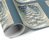 Weihnachts-Tannenbaum mit schneebeladenen Ästen Geschenkpapier (Rolleneckpunkt)