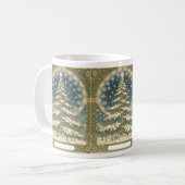 Weihnachts-Tannenbaum-Schneeflocken und -Sterne Ar Kaffeetasse (Vorderseite Links)