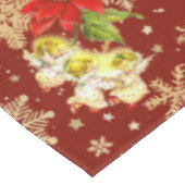 Weihnachts-Tanz Baby Angels Rot und Schneeflocken Tischdecke (Schrägansicht)