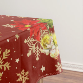 Weihnachts-Tanz Baby Angels Rot und Schneeflocken Tischdecke