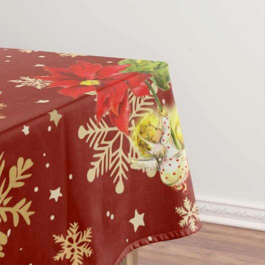 Weihnachts-Tanz Baby Angels Rot und Schneeflocken Tischdecke (Beispiel)