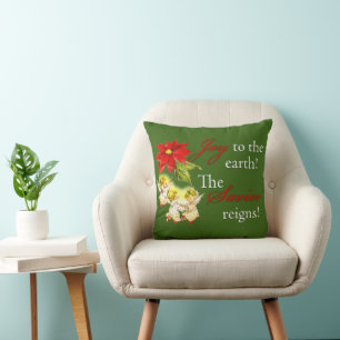 Weihnachts-Tanz-Baby-Engel auf Gold-Throw-Kissen Kissen