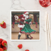 Weihnachts-Tanz-Santa-Servietten. Serviette (Beispiel)
