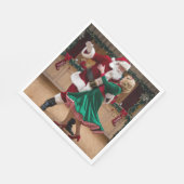 Weihnachts-Tanz-Santa-Servietten. Serviette (Ecke)