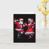Weihnachts-Tanz Schwarzen Amerikaner Santa Mrs. Karte (Gelbe Blume)