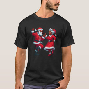 Weihnachts-Tanz Schwarzen Amerikaner Santa Mrs. T-Shirt