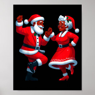 Weihnachts-Tanz Schwarzer Afroamerikanischer Weihn Poster