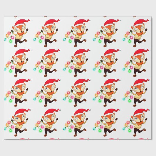 Weihnachts-Tanzfox Custom Geschenkpapier (Flach)