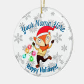 Weihnachts-Tanzfox Custom Keramik Ornament (Links)