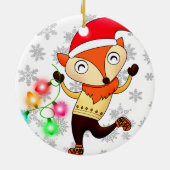 Weihnachts-Tanzfox Custom Keramik Ornament (Hinten)