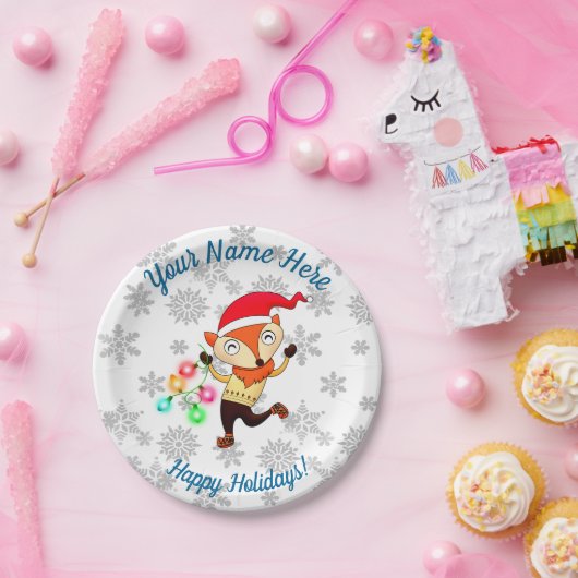 Weihnachts Tanzfox Custom Pappteller (Party)