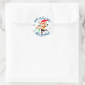 Weihnachts-Tanzfox Custom Runder Aufkleber (Tasche)