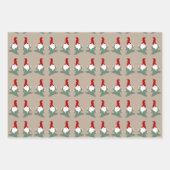 Weihnachts-Tanzgnomes festlicher Spaß Wrapp Geschenkpapier Set (Vorderseite 3)