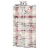 Weihnachts-Tartan-Blumendesign Serie #13 Flachmann (Links)