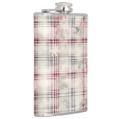 Weihnachts-Tartan-Blumendesign Serie #13 Flachmann (Rechts)