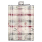 Weihnachts-Tartan-Blumendesign Serie #13 Flachmann (Rückseite)