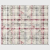 Weihnachts-Tartan-Blumendesign Serie #13 Geschenkpapier (Flach)
