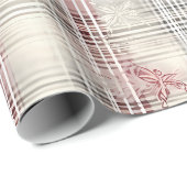 Weihnachts-Tartan-Blumendesign Serie #13 Geschenkpapier (Rolleneckpunkt)