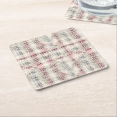 Weihnachts-Tartan-Blumendesign Serie #13 Rechteckiger Pappuntersetzer (angewinkelt)