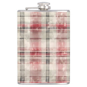 Weihnachts-Tartan-Blumendesign Serie #15 Flachmann