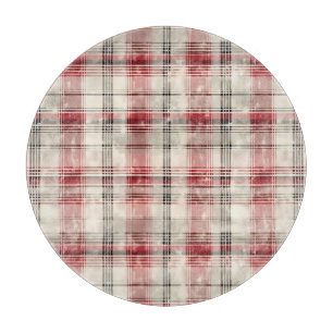 Weihnachts-Tartan-Blumendesign Serie #15 Schneidebrett
