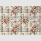 Weihnachts-Tartan-Blumendesign Serie #19 Seidenpapier (Vorderseite)