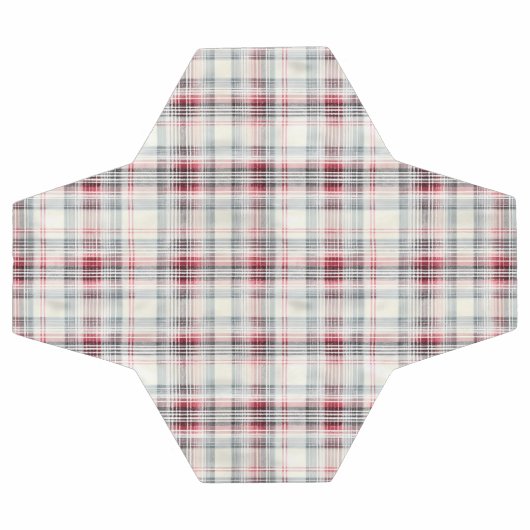 Weihnachts-Tartan-Blumendesign Serie #24 Fußball (Flach)