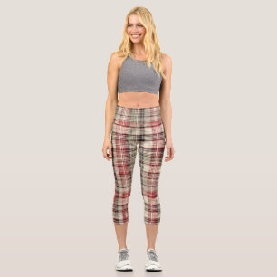 Weihnachts-Tartan-Blumendesign-Serie #2 Capri Leggings