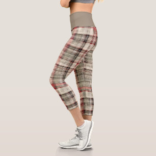 Weihnachts-Tartan-Blumendesign-Serie #2 Capri Leggings