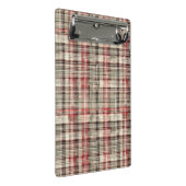 Weihnachts-Tartan-Blumendesign-Serie #2 Mini Klemmbrett (Schrägansicht)