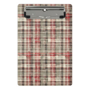 Weihnachts-Tartan-Blumendesign-Serie #2 Mini Klemmbrett