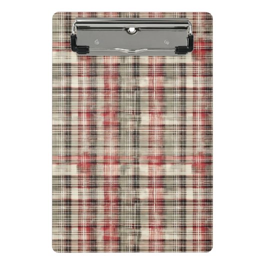 Weihnachts-Tartan-Blumendesign-Serie #2 Mini Klemmbrett (Vorderseite)