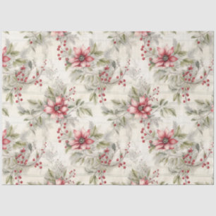 Weihnachts-Tartan-Blumendesign-Serie #7 Seidenpapier