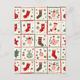 Weihnachts-Tartan Feiertagspostkarte