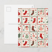 Weihnachts-Tartan Feiertagspostkarte (Vorne/Hinten)