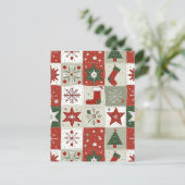 Weihnachts-Tartan Feiertagspostkarte (Stehend Vorderseite)