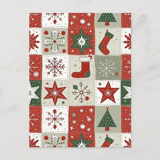 Weihnachts-Tartan Feiertagspostkarte (Vorderseite)