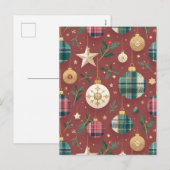 Weihnachts-Tartan Feiertagspostkarte (Vorne/Hinten)