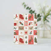 Weihnachts-Tartan Feiertagspostkarte (Stehend Vorderseite)