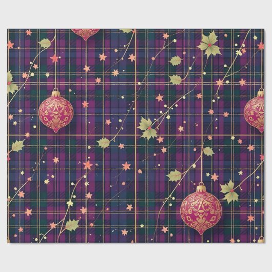 Weihnachts-Tartan Geschenkpapier (Flach)
