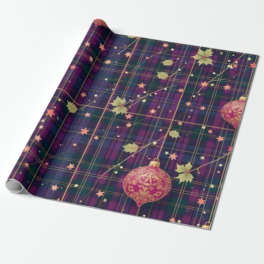 Weihnachts-Tartan Geschenkpapier (Ungerollt)