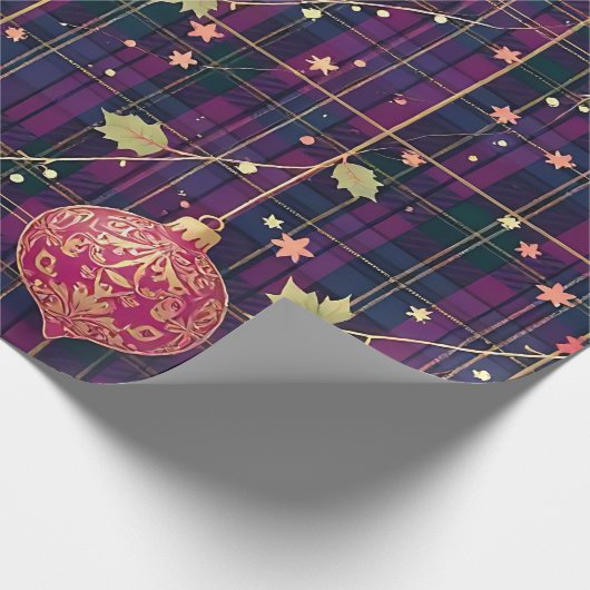 Weihnachts-Tartan Geschenkpapier (Ecke)