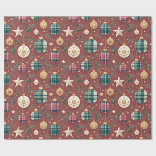 Weihnachts-Tartan Geschenkpapier (Flach)