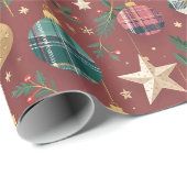 Weihnachts-Tartan Geschenkpapier (Rolleneckpunkt)