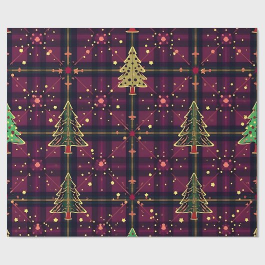 Weihnachts-Tartan Geschenkpapier (Flach)