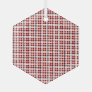 Weihnachts-Tartan in Rot und Weiß Glas-Ornament Ornament Aus Glas