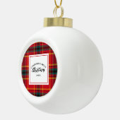 Weihnachts-Tartan Kariert Familienname Jahr Keramik Kugel-Ornament (Rechts)