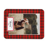Weihnachts-Tartan Kariert Familienname Jahr Magnet (Horizontal)